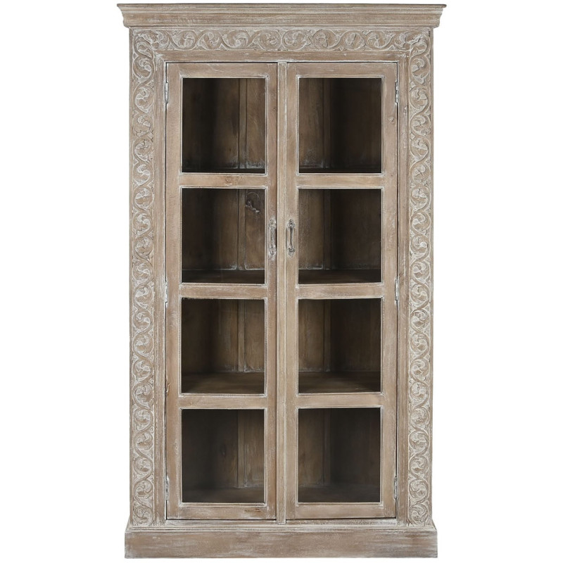Vitrine vaisselier en manguier blanc...