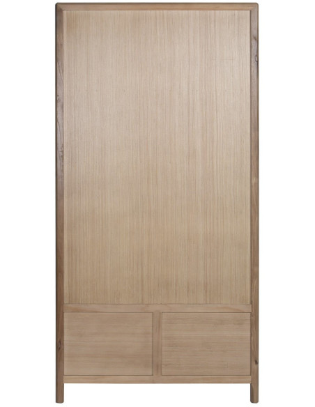 Vitrine vaisselier en orme et verre bois naturel 100x42x202 cm Noryane