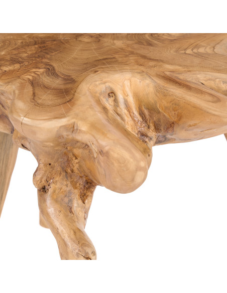 Table d’appoint racine de teck naturelle 45x45x45 cm The Rooty