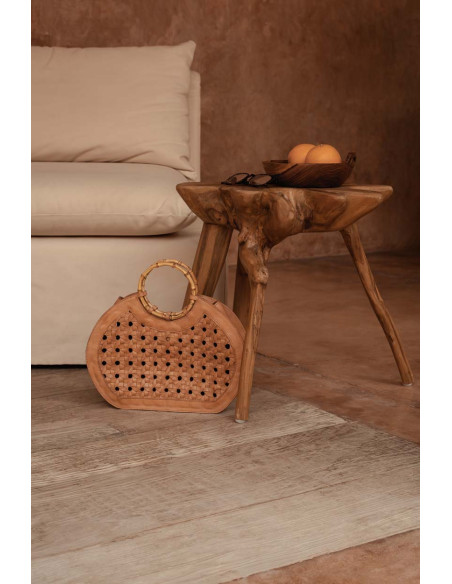 Table d’appoint racine de teck naturelle 45x45x45 cm The Rooty