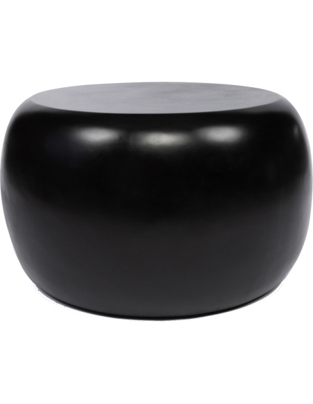 Table basse ronde noire en polyrésine mate 70x70x40 cm The Matt