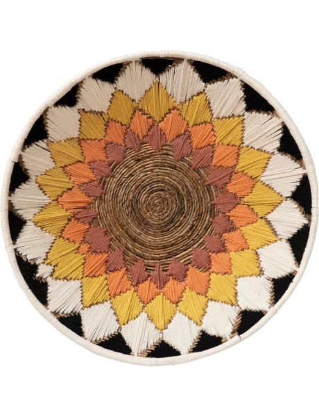 Décoration murale ronde en coton tissé 40 cm The Kalimantan