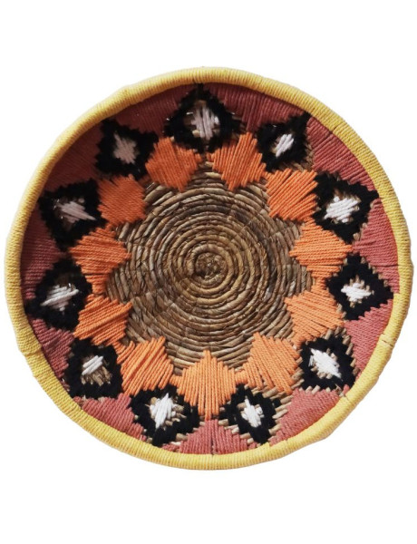 Décoration murale ronde soleil en coton tissé 40 cm The...