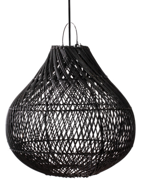 Abat-jour suspension en rotin noir 50 cm The Bottle