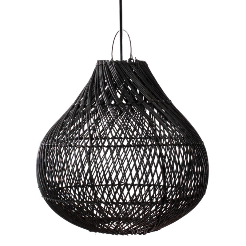 Abat-jour suspension en rotin noir 50...