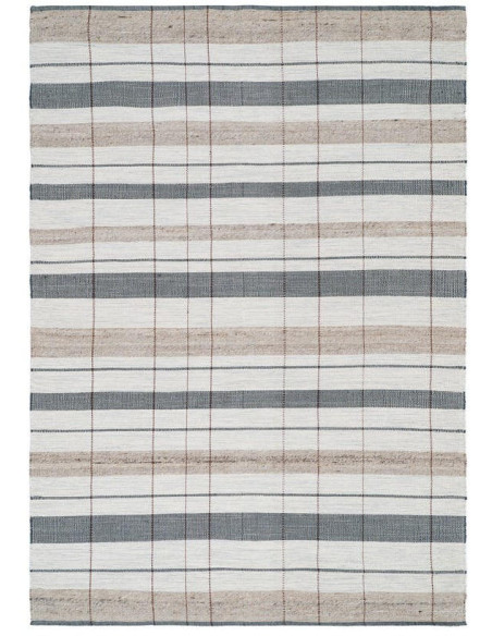 Grand tapis rayé laine coton 200x300 cm Elvane