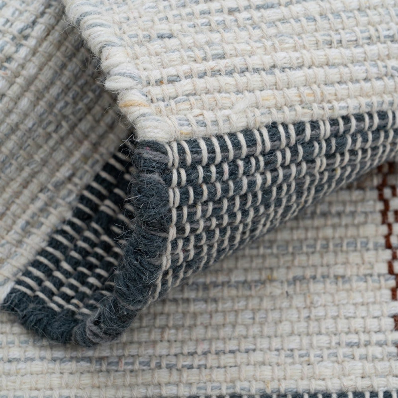 Grand tapis rayé laine coton 200x300...
