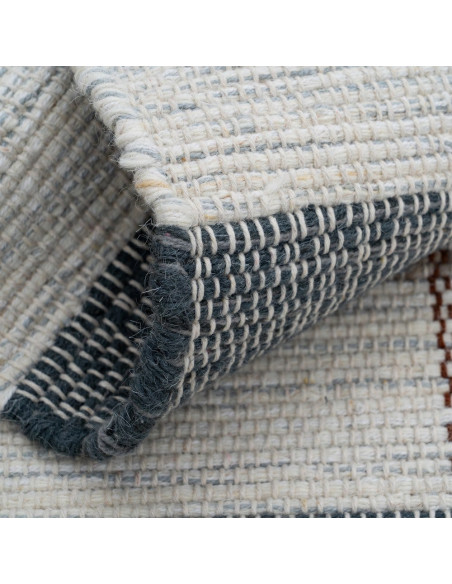Grand tapis rayé laine coton 200x300 cm Elvane