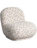Fauteuil lounge en tissu beige 82x84x77 cm Vellira
