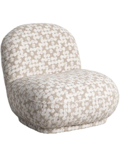 Fauteuil lounge en tissu beige 82x84x77 cm Vellira