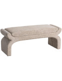 Banquette bout de lit en tissu beige 115x43x45 cm Nolima