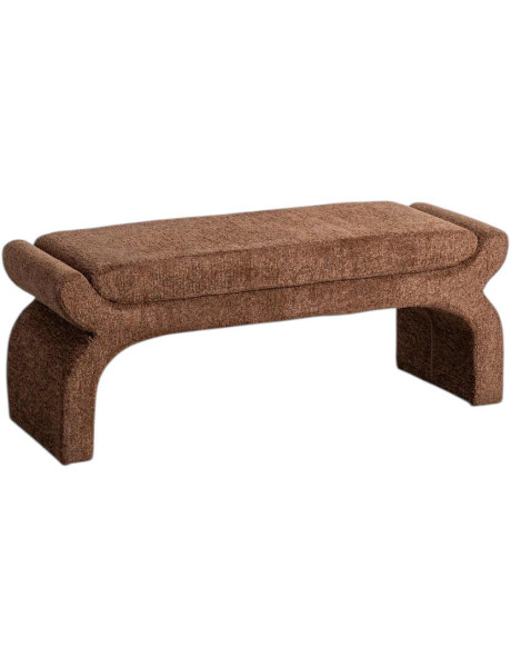 Banquette bout de lit tapissée marron 115 cm Nolima