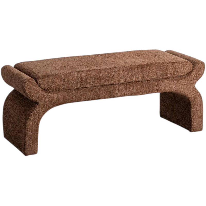 Banquette bout de lit tapissée marron...