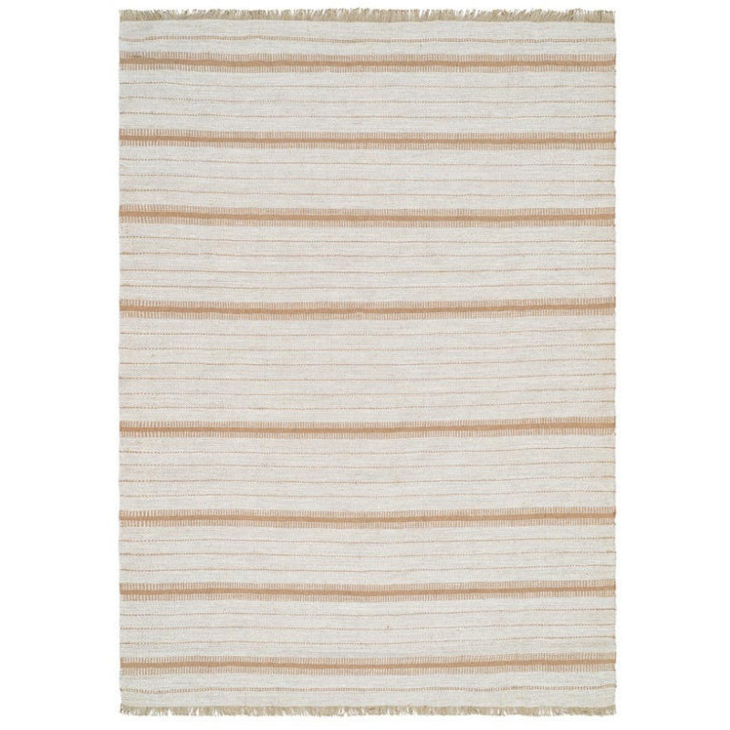 Tapis rayé laine jute coton 160x230...