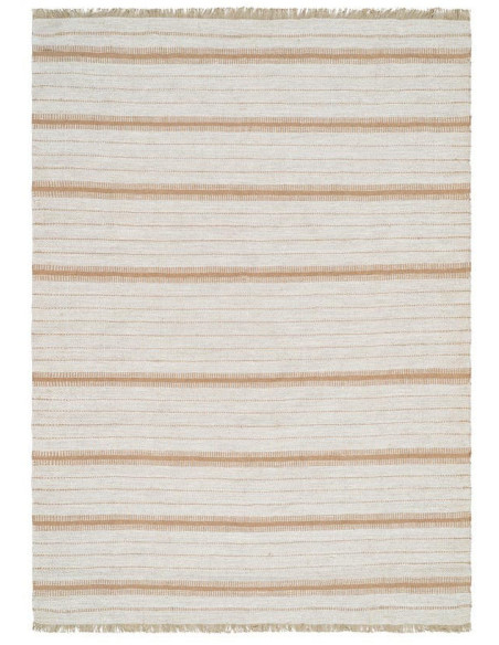 Tapis rayé laine jute coton 160x230 cm Avelora