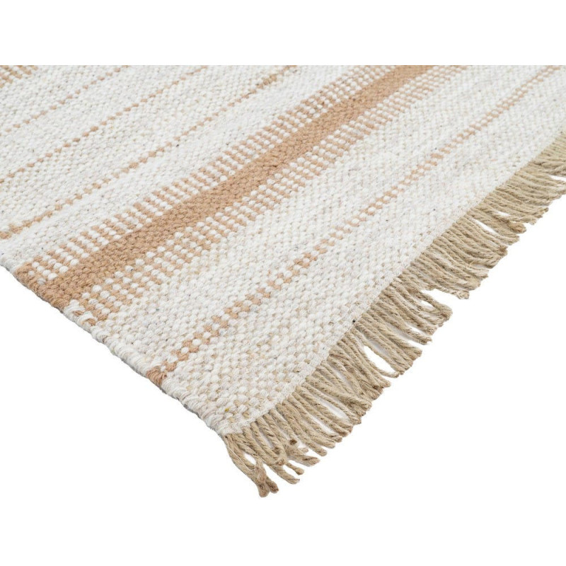 Tapis rayé laine jute coton 160x230...