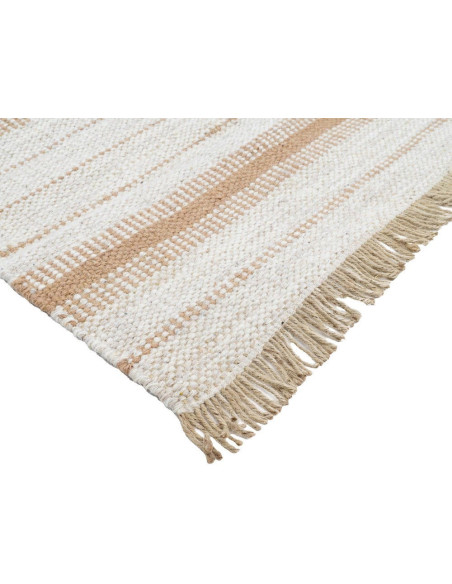 Tapis rayé laine jute coton 160x230 cm Avelora