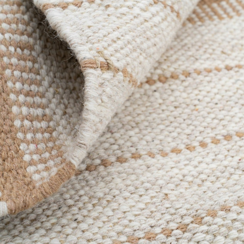 Tapis rayé laine jute coton 160x230...