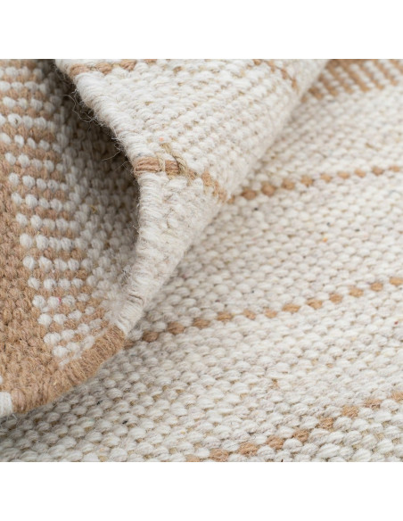 Tapis rayé laine jute coton 160x230 cm Avelora