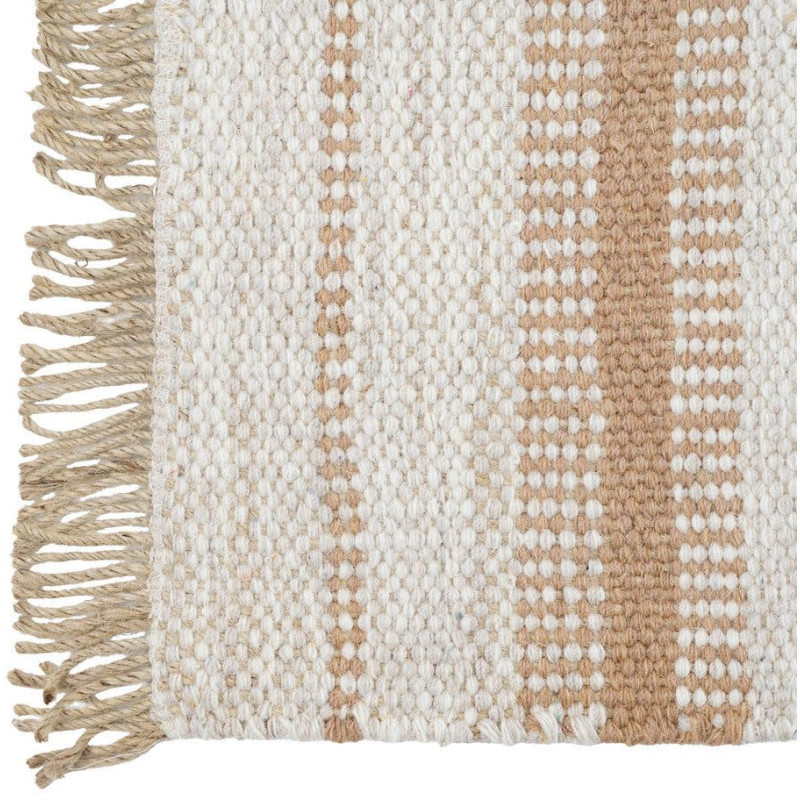 Tapis rayé laine jute coton 160x230...