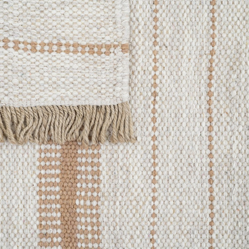 Tapis rayé laine jute coton 160x230...