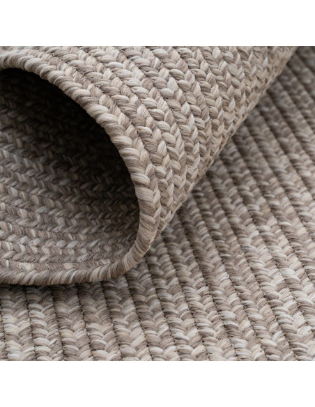 Grand tapis intérieur extérieur polypropylène taupe 200x300 cm Mirano