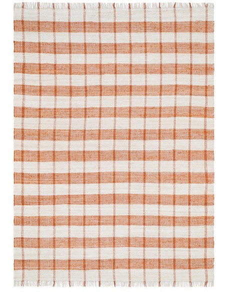 Tapis rayé coton polyester terracotta 160x230 cm Liorna