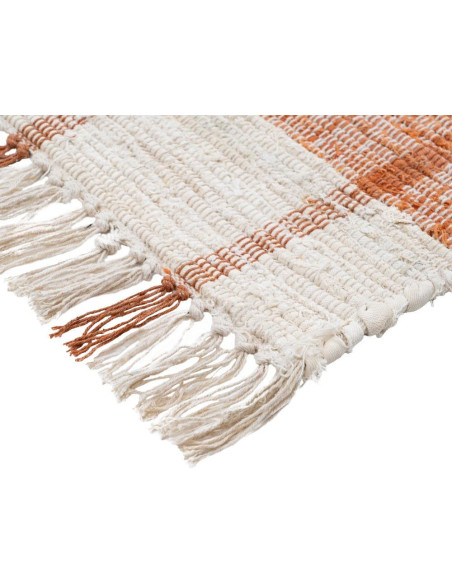 Tapis rayé coton polyester terracotta 160x230 cm Liorna
