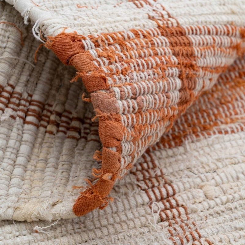 Tapis rayé coton polyester terracotta...