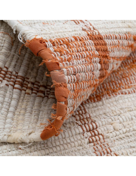 Tapis rayé coton polyester terracotta 160x230 cm Liorna