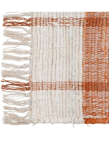 Tapis rayé coton polyester terracotta 160x230 cm Liorna