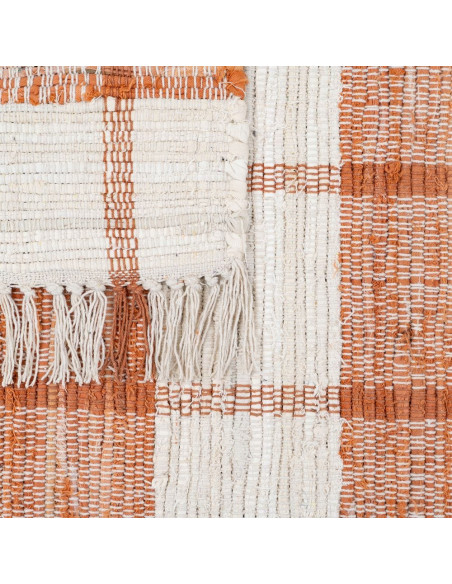 Tapis rayé coton polyester terracotta 160x230 cm Liorna