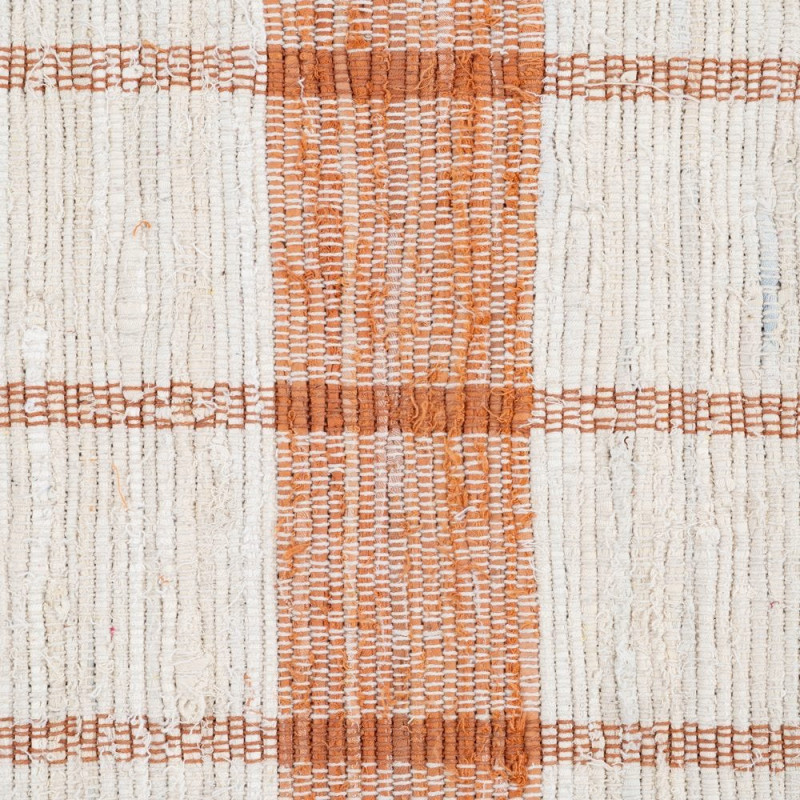 Tapis rayé coton polyester terracotta...