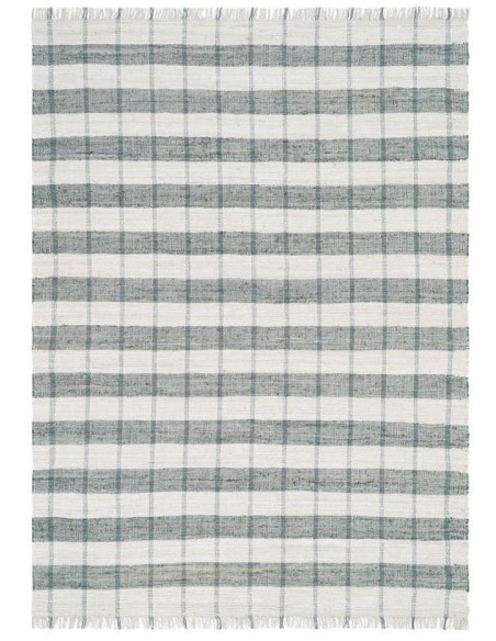 Tapis rayé coton bleu grisé 160x230 cm Liorna