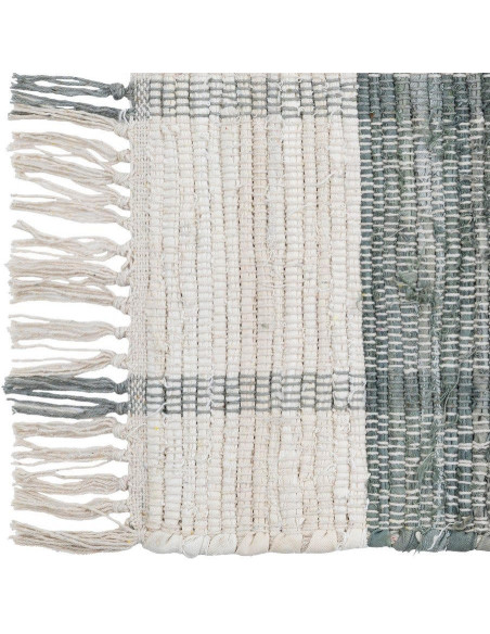 Tapis rayé coton bleu grisé 160x230 cm Liorna