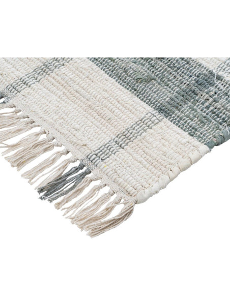 Grand tapis rayé coton bleu grisé 200x300 cm Liorna