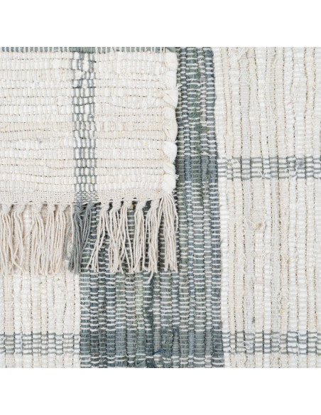 Grand tapis rayé coton bleu grisé 200x300 cm Liorna
