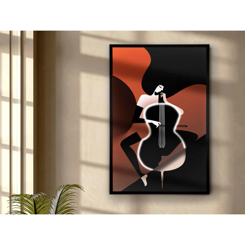 Tableau lumineux violoncelle LED...