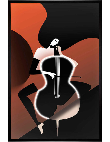 Tableau lumineux violoncelle LED 80x120 cm Violonchelo