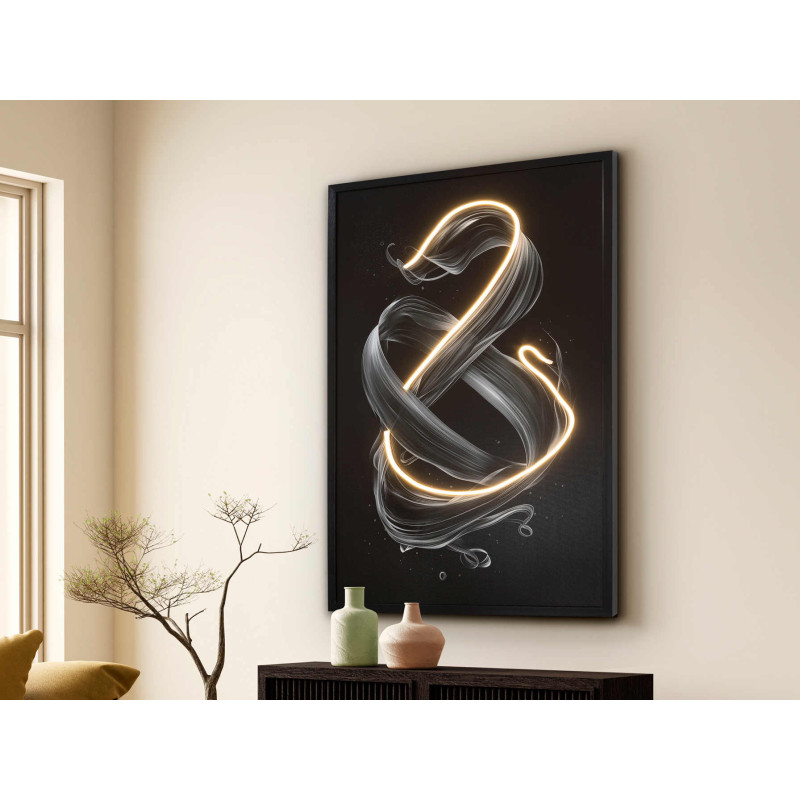 Tableau lumineux LED abstrait toile...