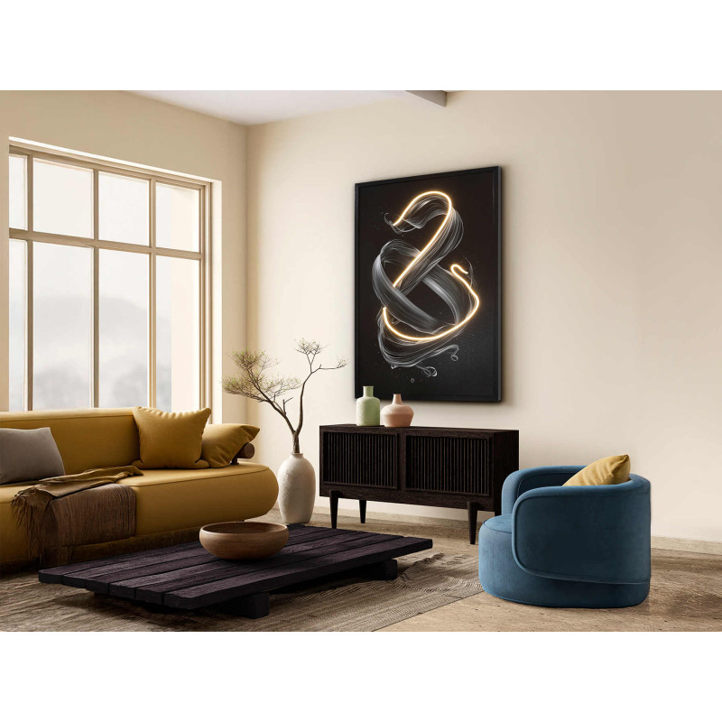 Tableau lumineux LED abstrait toile...
