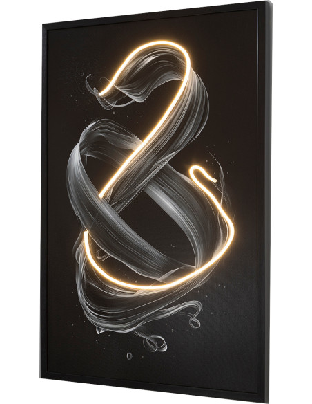 Tableau lumineux LED abstrait toile noire 80x120 cm Cinetic