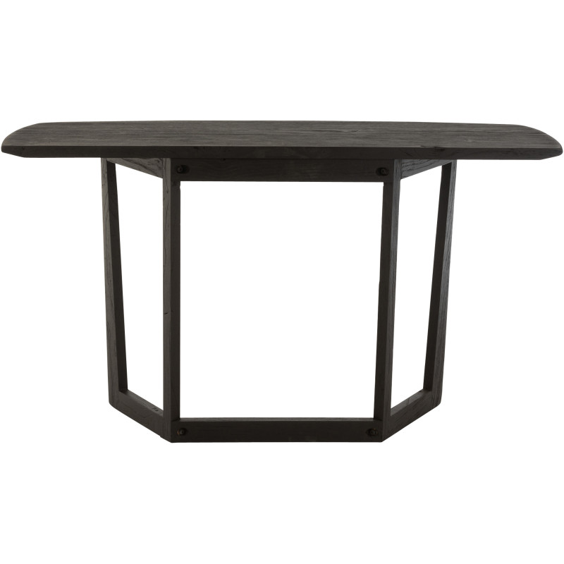 Console Rectangulaire Maty en Bois de teck Noir - 5
