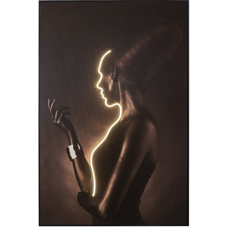 Tableau lumineux LED silhouette femme...