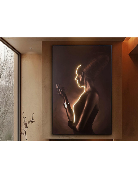 Tableau lumineux LED silhouette femme 120x180 cm Silueta