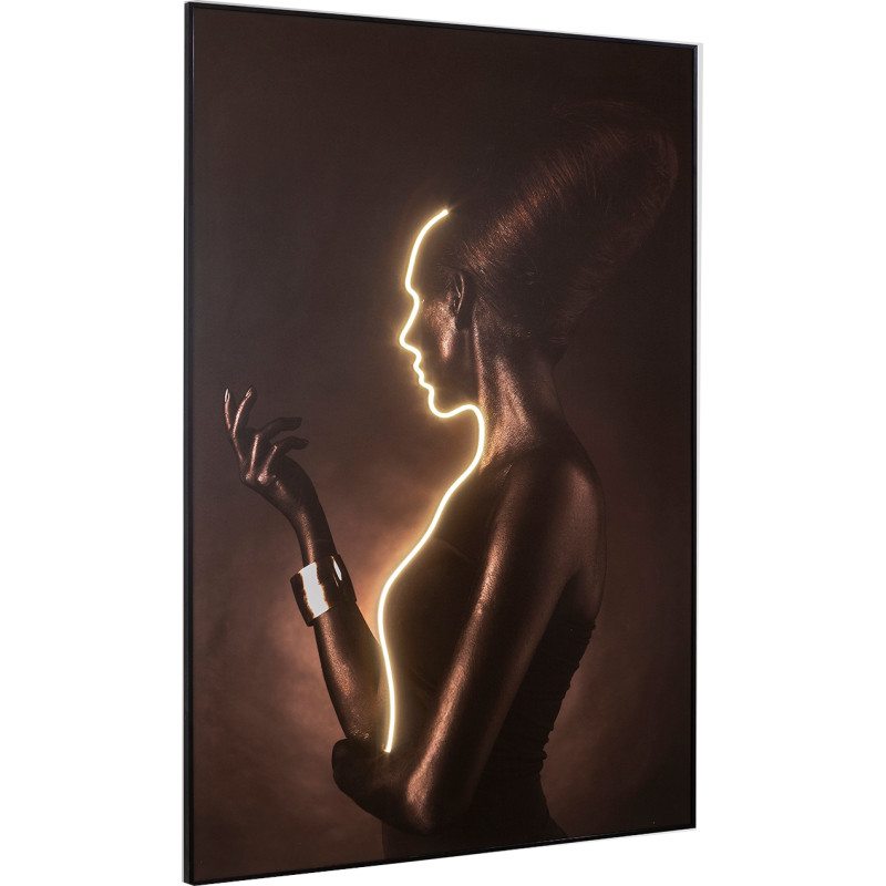Tableau lumineux LED silhouette femme...