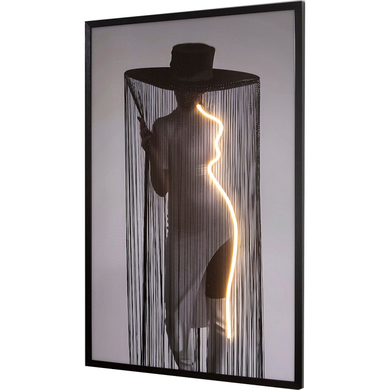 Tableau lumineux LED femme au chapeau...