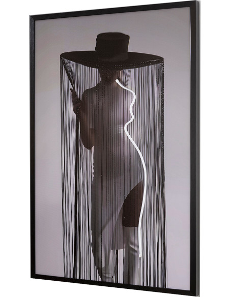 Tableau lumineux LED femme au chapeau 80x120 cm Diva