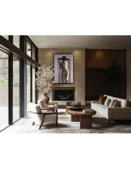Tableau lumineux LED femme au chapeau 80x120 cm Diva