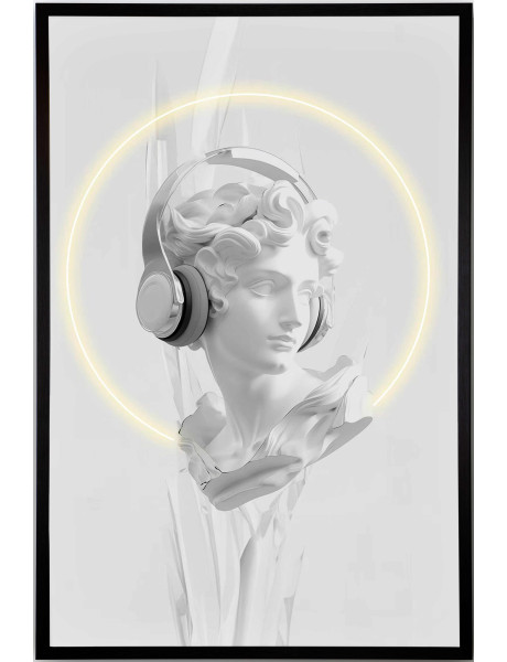 Tableau lumineux LED buste avec casque 80x120 cm Busto